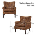 COZYMAN Contemporary Upholstered Armchair Set of 2 - Solid Wood Accent Chairs in Fabric/Faux Leather for Living Room