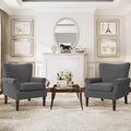 COZYMAN Contemporary Upholstered Armchair Set of 2 - Solid Wood Accent Chairs in Fabric/Faux Leather for Living Room