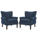 COZYMAN Contemporary Upholstered Armchair Set of 2 - Solid Wood Accent Chairs in Fabric/Faux Leather for Living Room