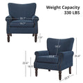 COZYMAN Contemporary Upholstered Armchair Set of 2 - Solid Wood Accent Chairs in Fabric/Faux Leather for Living Room