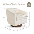 LUE BONA Contemporary Upholstered Wooden Barrel Swivel Accent Chair for Living Room