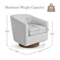 LUE BONA Contemporary Upholstered Wooden Barrel Swivel Accent Chair for Living Room