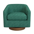 LUE BONA Contemporary Upholstered Wooden Barrel Swivel Accent Chair for Living Room