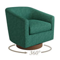 LUE BONA Contemporary Upholstered Wooden Barrel Swivel Accent Chair for Living Room