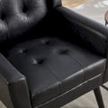 Contemporary Ergonomic Accent Chair in Soft Leather with Black Legs – Ideal for Living Room and Bedroom