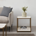 Caffoz Tall Side Table with Storage Shelf