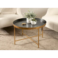 Kate and Laurel Celia 28.25-Inch Round Metal Coffee Table