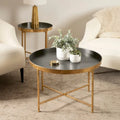 Kate and Laurel Celia 28.25-Inch Round Metal Coffee Table