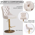 Contemporary Adjustable Thick Upholstered Swivel Counter Bar Stools