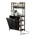 Moasis 6-Tier Kitchen Baker's Rack with Storage Shelves and Trash Can Cabinet Organizer