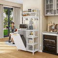 Moasis 6-Tier Kitchen Baker's Rack with Storage Shelves and Trash Can Cabinet Organizer
