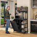 Moasis 6-Tier Kitchen Baker's Rack with Storage Shelves and Trash Can Cabinet Organizer