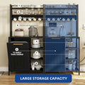 Moasis 6-Tier Kitchen Baker's Rack with Storage Shelves and Trash Can Cabinet Organizer
