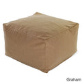 Majestic Home Goods Indoor Wales Poly/Linen Ottoman Pouf - 27" L x 27" W x 17" H