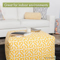 Majestic Home Goods Indoor Wales Poly/Linen Ottoman Pouf - 27" L x 27" W x 17" H