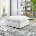 Commix Overstuffed Velvet Ottoman with Down Fill for Enhanced Comfort