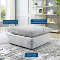 Commix Overstuffed Velvet Ottoman with Down Fill for Enhanced Comfort