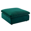 Commix Overstuffed Velvet Ottoman with Down Fill for Enhanced Comfort