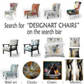 Designart Marble Serenity Gray Watercolor Waves Upholstered Accent Chair with Abstract Shapes