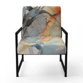 Designart Marble Serenity Gray Watercolor Waves Upholstered Accent Chair with Abstract Shapes