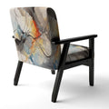 Designart Marble Serenity Gray Watercolor Waves Upholstered Accent Chair with Abstract Shapes
