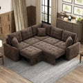 L-Shaped Pull-Out Sleeper Sofa with Wheels, USB Charging Ports, and Power Outlets