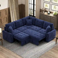 L-Shaped Pull-Out Sleeper Sofa with Wheels, USB Charging Ports, and Power Outlets