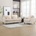 HOMEFUN Chenille Upholstered Loveseat and Armchair Set with Wooden Frame for Living Room