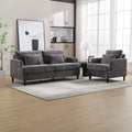 HOMEFUN Chenille Upholstered Loveseat and Armchair Set with Wooden Frame for Living Room