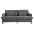 HOMEFUN Chenille Upholstered Loveseat and Armchair Set with Wooden Frame for Living Room