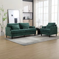 HOMEFUN Chenille Upholstered Loveseat and Armchair Set with Wooden Frame for Living Room