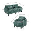 HOMEFUN Chenille Upholstered Loveseat and Armchair Set with Wooden Frame for Living Room