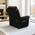 Authentic Leather Black Power Recliner Sofa Set: Loveseat and Recliner with Adjustable Headrest and Extendable Footrest