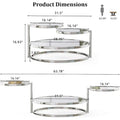 3-Tier Round Glass Coffee Table with 360-Degree Rotating Top