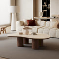 48-Inch Contemporary Cloud-Shaped Coffee Table with Matte Stone Top