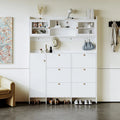 Elegant Hall Tree Shoe Cabinet with Storage Shelf, 6 Flip Drawers, Tempered Glass Doors, and 4 Hooks