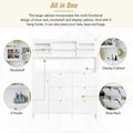 Elegant Hall Tree Shoe Cabinet with Storage Shelf, 6 Flip Drawers, Tempered Glass Doors, and 4 Hooks
