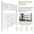 Elegant Hall Tree Shoe Cabinet with Storage Shelf, 6 Flip Drawers, Tempered Glass Doors, and 4 Hooks