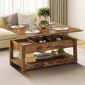 Moasis Farmhouse Lift-Top Coffee Table with Expandable Surface, Hidden Storage, and Shelf for Living Room