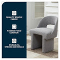 Modern Elegant Boucle Upholstered Accent Chair with MDF Wood Frame for Home Office, Living Room, and Bedroom