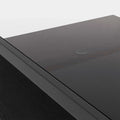 Modern Rectangular Coffee Table with Tempered Glass Surface for Living Room