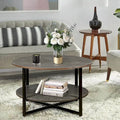 Two-Tier Round Coffee Table with Storage