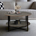 Two-Tier Round Coffee Table with Storage
