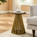 15.75-Inch Round Solid Wood Coffee Table - Minimalist End Table for Living Room