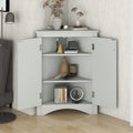 Freestanding Corner Triangle Bathroom Storage Cabinet with Adjustable Shelves - Versatile Accent Cabinet for Living Room