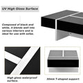 Contemporary Rectangular Coffee Table for Living Room - High Gloss Finish Cocktail Table, Ideal Centerpiece for Sofas