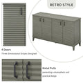Large 4-Door Sideboard Buffet with Adjustable Shelves for Ample Storage