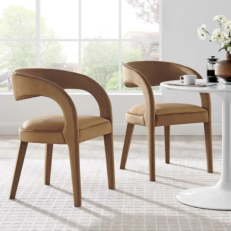 Set of Two Pinnacle Performance Velvet Dining Chairs