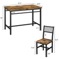 5-Piece Dining Set for 4: Metal Frame Table and Chairs for Kitchen and Breakfast Room