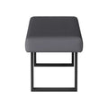 Gray Fabric Bench with Sturdy Steel Legs